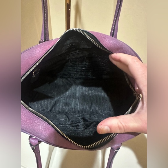 Prada Purple Leather Bowling Bag